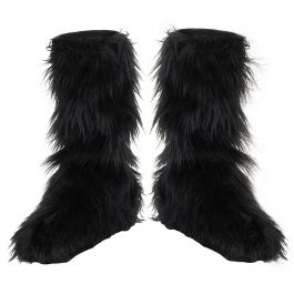 Black Furry Boot Covers - Disguise