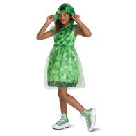 Minecraft Creeper Girl Hooded Dress