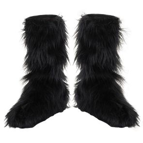 Black Furry Boot Covers