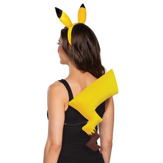 Women Kid Child Pikachu Pockemon Costume Ear tail Party Hair head band Prop set