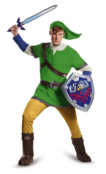 Link Shield Legend Of Zelda Triforce Licensed Costume Adult Children Game 