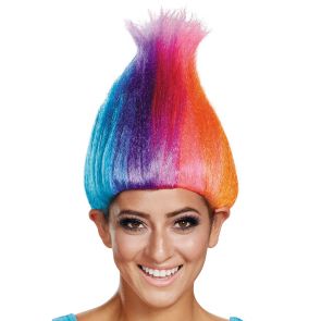 Rainbow Colored Licensed Adult Troll Wig
